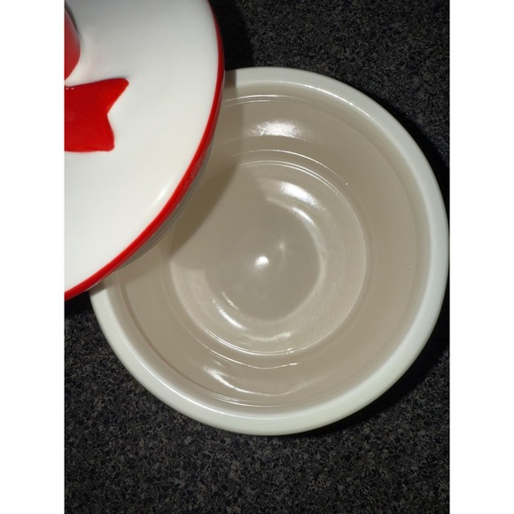 NEW Rae Dunn Peanuts Snoopy Sweet Treats Ceramic Cookie Jar Red Bow Lid - Picture 2 of 5